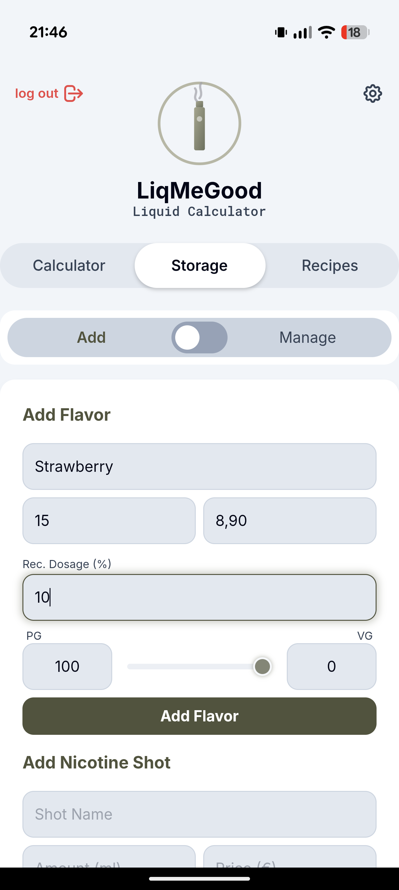 LiqMeGood Inventar Verwaltung